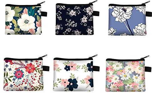 6 Stücke, Münzbörsen, Geldbörse, Münzgeldbörse Für Damen, Brieftasche Für Mädchen, Münzbeutel, Kosmetiktasche, Für Id-Karte, Schlüssel, Headset, Lippenstift, Karten, Frauen, Kinder