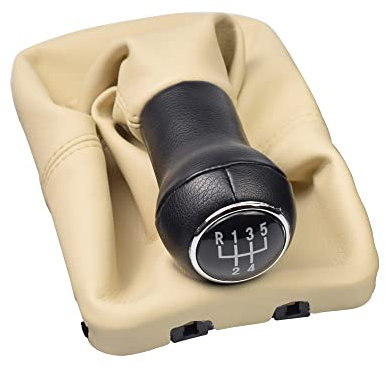 Kakulkomen 5 Gang Schaltknauf Schaltknauf für VW Beetle 1998-2010 Cabrio 2003-2010 (beige)