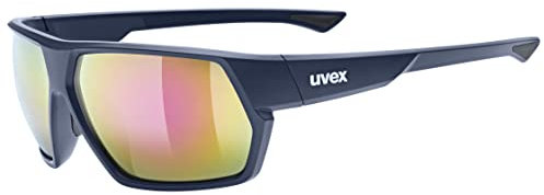 uvex sportstyle 238 - Sportbrille für Damen und Herren - 100% UVA-, B, C Schutz - Schutz vor IR-Strahlung - deep space matt/mirror red - one size