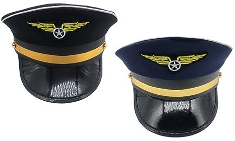 TOPPERFUN 2stücke Pilotenkappen Verstellbare Kostüm-hüte Für Halloween Und Themenpartys Dekorativ Und Komfortabel Für Cosplay Und Bühnenauftritte