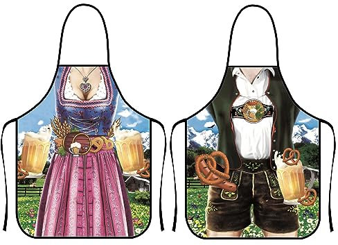 2 Küchenschürzen für Männer und Frauen für das Oktoberfest, grillschürze lustig Grillen im Freien, Kochen, Gärtnern, Keramikkunst und mehr.