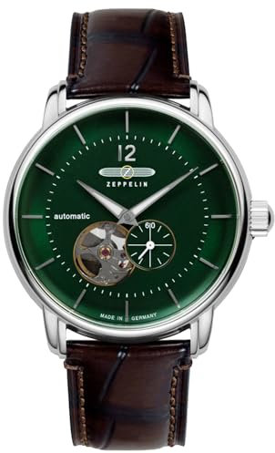 Zeppelin Automatikuhr Serie LZ 120 Bodensee mit Kroko Look Lederband 8166-4