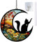 Wekuw Personalisierte Hundes-Gedenktafeln Buntglas-Katzen-Gedenk-Sonnenfänger Bunte Acryldekoration Haustier Hanging Decoration Fensterschmuck Auf Erinnerungsgeschenke für Haustiere (M1)