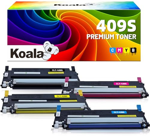 Koala 4er-Pack CLT409S Toner Kompatibel Tonerkartuschen Ersatz für Samsung CLP310 CLP320 CLP315 CLX3170 CLX3170FN CLX3175 CLX3175FN CLX3175FW CLX3175N 1Schwarz 1Cyan 1Magenta 1Gelb