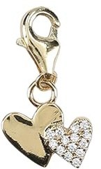 Depesche 11785-076 Charms Express yourself - Anhänger für Halsketten und Armband, 2 Herzen, vergoldet, als kleines Geschenk