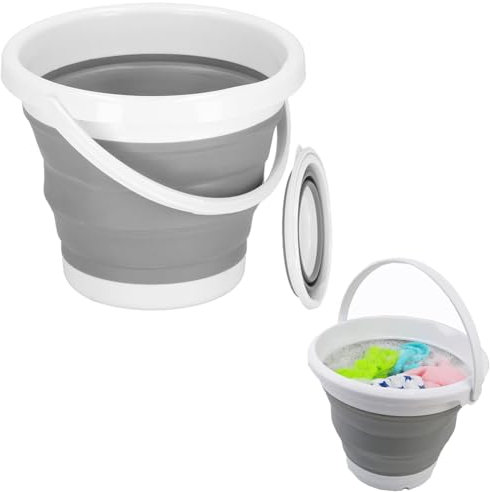 Faltbarer Silikon Eimer,Faltbarer Kunststoffeimer,Zusammenklappbarer Plastikeimer,Faltbare Runde Wanne,Tragbarer Wassereimer Zum Angeln,Platzsparender Outdoor Wassertopf,Kiuiom