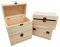 Anktily Unlackierte Holzkisten, rustikale kleine Holzkiste mit Verriegelungsverschluss, DIY, Handwerk, Organizer, Box für Zuhause, Tischdekoration, 4 Stück