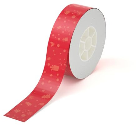 PRT Qutie Weihnachtsrot Etiketten Selbstklebend - 4M*15mm Wasserdicht DIY Klebeetiketten, Kompatibel zum Qutie Etikettendrucker, Geeignet für Drucken Sie Barcode, Name, Datum, Preis usw