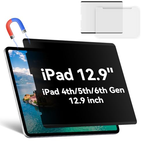 Mao Yeye Magnetischer Sichtschutz, kompatibel mit iPad Pro 12,9 Zoll 2018–2022 (6. / 5. / 4. / 3. Generation), einfach zu installieren, blendfrei, Blaulicht-Spionagefilter, blasenfreie Folie