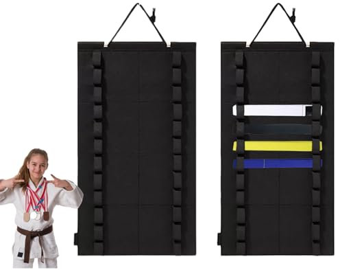 Quzente Karate Gürtel Präsentationsständer, Hängendes Karate Gürtel Display Für 12 Karate Gürtel, Für Kinder Und Erwachsene, Die Kampfkunst Lernen (2 Stück)