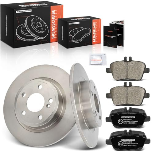 Frankberg Bremsensatz inkl. 2x Bremsscheiben + 4x Bremsbeläge Hinten | Kompatibel mit GLA-Klasse X156 CLA Shooting Brake X117 B-Klasse W242 W246 Replace# 0064202320