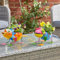 Set of 2 Gecko Plant Pots - Weatherproof Outdoor Garden Colourful Lizard Animal Shaped Metal Planter Decorations for Patio, Decking, Balcony, Pathway, Steps, Yard – Each H14 x W32 x D15cm
