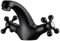 Peppermint Basin Mixer Tap Victorian Black Bathroom Taps with Dual Cross Lever, Traditional Bathroom Sink Taps Vintage Swan Neck Basin Taps, Matte Black