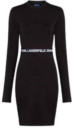 KARL LAGERFELD JEANS, Damen, Milano-Kleid, Regular Fit, Schwarz, L