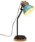 vidaXL Schreibtischlampe, Tischlampe mit Handbemalt, Tischleuchte für Wohnzimmer Esszimmer Büro, Leselampe, Industrie-Stil, 25 W Blau Eisen Massivholz