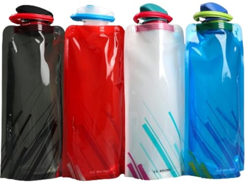 YUEYEHONGDYAIP Collapsible Foldable Water Bottle Set of 4 Flexible Water Bottle 650ml for Outdoor Sports Hiking Travel Cycling (Blue White Red Black)