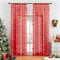 Softalker Weihnachtsgardinen Gardinen Stangendurchzu Vorhänge Transparent in Leinenoptik Voile Vorhang Durchsichtig Gardine Schal 225 cm Hoch Rot für Schlafzimmer Fenster Vorhang 140 cm Breit, 2 STK
