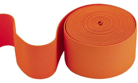 maDDma 5m Gummiband 50 mm breit Oeko-Tex Gummilitze elastisches Band Bekleidungsgummi Farbwahl, Größe:50 mm, Farbe:orange