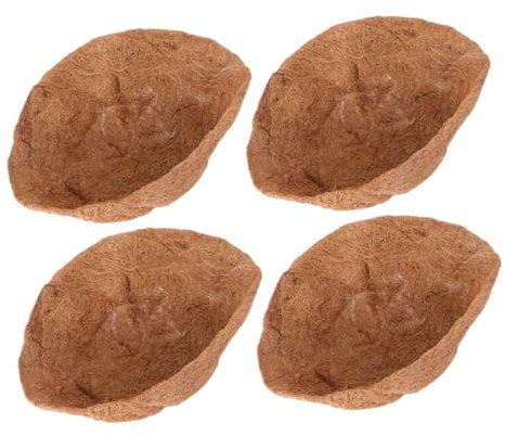 Yardwe 4 Piezas Maceta de Fibra de Coco cestas Colgantes Forros de Coco de la Cesta revestimientos de Coco jardineras Revestimiento de Repuesto reemplazo de revestimientos Light Brown
