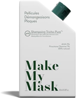MakeMyMask: Tricho-Pure Anti-Schuppen-Shampoo – Anti-Dandruff – Schuppen – Juckreiz, Plaketten – 98 % natürlich, ohne Sulfate – nachgewiesene Wirksamkeit