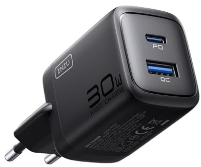 INIU 30W Chargeur USB C, 2-Port Prise USBC Multiple Chargeur Secteur, PD 3.0 Type C Adaptateur de Charge Rapide pour iPhone 16 15 Pro Max, iPad Air, Samsung S25 S24 Ultra, Google, Xiaomi, Huawei, etc