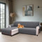 BellaHills Sofabezug L Form 3 Sitzer (247cm), Couch Überzug L Form Mit Armlehne, Ecksofa Bezug Links Für Hund Katze, Sofa Überzug Eckcouch rutschfest Sofa Auflage für Wohnzimmer, Grau
