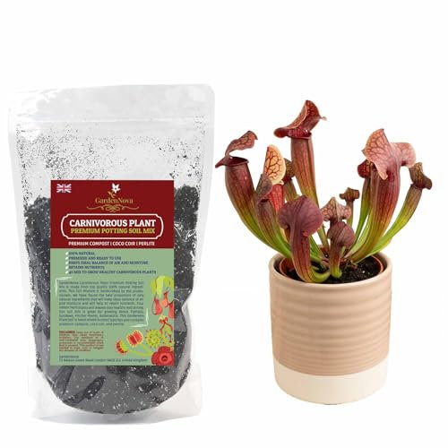 Premium Blend for Carnivorous Plants - Perfect for Venus Fly Traps, Pitcher Plants, Sarracenia, Butterworts, and Sundews by GARDENNOVA - 4 Liters Bag