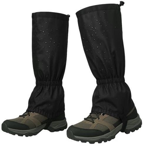Outdoor Gamaschen Wandern Wasserdicht, Robuste Outdoor-Gamaschen, 47 cm Höhe, Wasserdicht & Winddicht, Atmungsaktiv, Einstellbarer Beinschutz für Wandern für Wandern, Trekking & Alle Wetterbedingungen