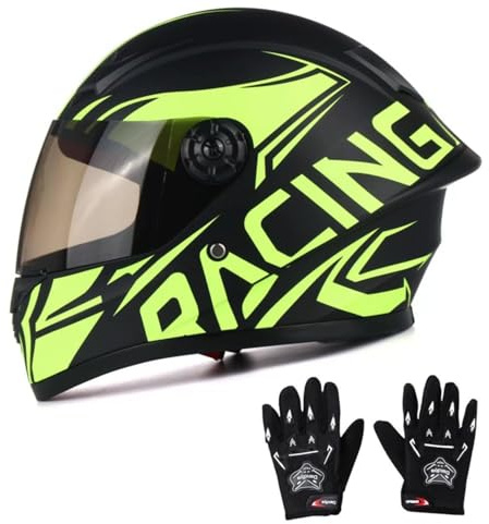 Caimcie Integralhelm für Kinder, Motorradhelm, Motocross, Dirtbike, ATV, BMX, Go-Kart, Offroad, 4-Rad, für Jungen und Mädchen, mit Sonnenblende, DOT/ECE-Zulassung C,XL=53-54cm