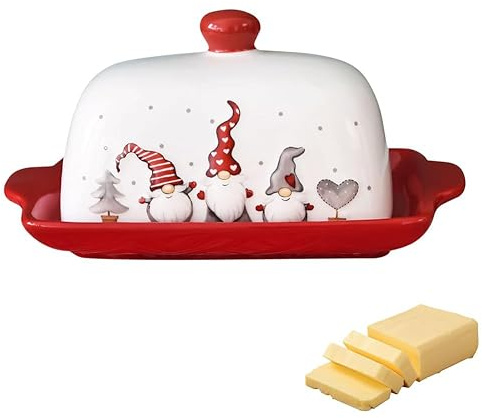 Grand beurrier de 19 cm avec couvercle, cloche à beurre de Noël, passe au lave-vaisselle, pour la maison, la cuisine, le plan de travail