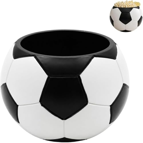 Soccer Ball Shaped Snack Bowl, Football Snack Bowl, World Football Cup Party Serving Tray for Popcorn, Crisps, Sweets & Snacks, Sports Party Tableware for Match Day, Movie Night & Football Fan Gifts