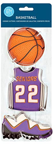 R&M International 5224 Basketball Jersey, Sneaker, and Ball Cookie Cutters 3-Piece Set