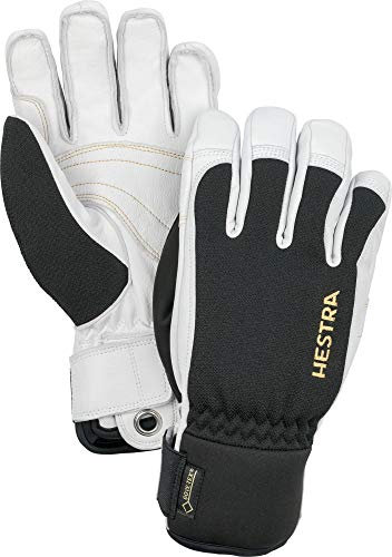 Hestra Ski- und Reithandschuhe aus Armee-Leder und Gore-Tex, Unisex, 30370-100020-10, Black/Offwhite, 10