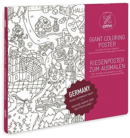 OMY Giant Coloring Poster 70 x 100, Deutschland: Riesenposter zum Ausmalen