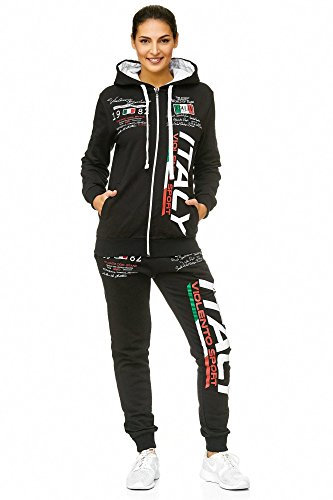 Violento Damen Jogginganzug Italien 531 (Schwarz, S)