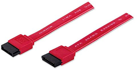 Manhattan 340700 SATA-Datenkabel, 7-polig Stecker auf Stecker, 50 cm rot