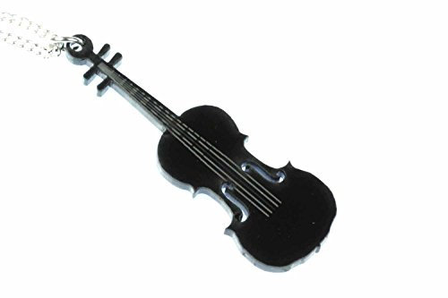 Miniblings Geigen Kette Geigenkette Halskette 60cm schwarz versilbert