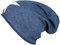 Cashmere Dreams Slouch-Beanie-Mütze mit Kaschmir - Hochwertige Strickmütze für Damen Mädchen - Stern - Hat - One Size - Sommer Herbst und Winter Zwillingsherz (blau/weiß)