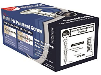 TIMCO Multi-Fix Pan Head Masonry Screw - Silver - 6 x 40 - Box of 100