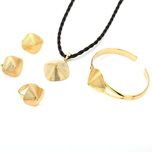 Äthiopisches Schmuck-Set, 24 Karat vergoldet, Schmuck-Set für Äthiopische Eritreanische Afrikanische