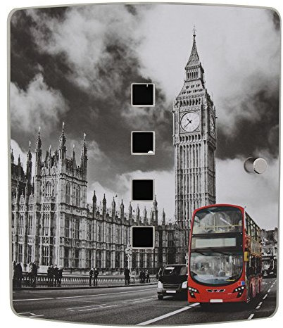 BURG-WÄCHTER, Armoire à Clés Murale avec Motif, 6204/10 Ni Zeus Big Ben, 10 Crochets, Serrure Magnétique Pratique, Corps en Acier Galvanisé, Hauteur: 240 mm