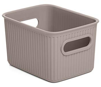 Tatay 1.5 Litre Small Multipurpose Storage Basket, Taupe Brown, 12.8 x 16.7 x 10