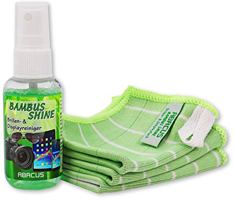 ABACUS® 50 ml Brillen Bambus Shine- und Displayreiniger Set - Bambustücher (7461)