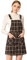 Allegra K Damen Kariert Elastisch Strap Verstellbar Träger Seitentaschen Arbeit Check Latzkleid Kleid Schwarz Braun M