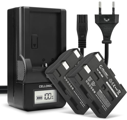 CELLONIC, Batterie pour Caméra Compatible avec Konica Minolta NP-400, DiMAGE Dynax 5D, 7D, A2 (7.4V, 1600mAh) 2 Pièces + Chargeur