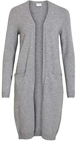 VILA Cardigan pour Femme VIRIL Long L/S - NOO 14042770, Mélange de Gris Moyen., XL