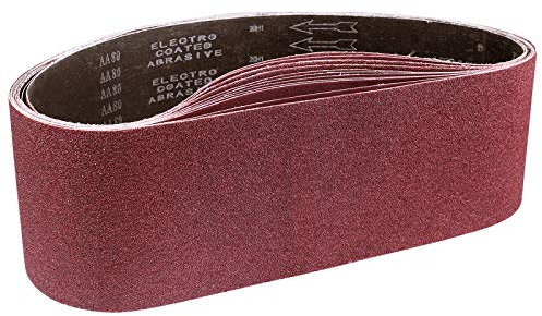 STEBRUAM Sanding Belt 150 x 1220 mm, Sander Belts Set(80/120/150/240/400 Grains)for Belt Sander,for Grinding,Sharpening and Derusting (5 Pieces)