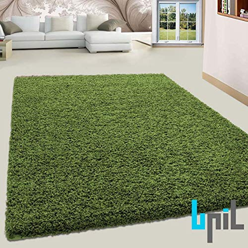 BPIL SHAGGY RUGS SOFT PLAIN Thick 5CM TWISTED PILE ANITSKID SMALL MEDIAM LARGE AREA RUGS, Authentic Turkish shaggy Rugs (GREEN, 66X120CM)