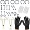 CECOMBINE 42Pcs Body Piercing Tool Kit, Professional Stainless Steel with Clamp Gloves Piercing Needle Tool Kit for Lip Stud Eyebrow Earring Navel Ring Full Body Piercing Set (Silver)