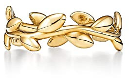 JewelryGift 18K Vergoldeter Olivenblatt Band Ring Wunderschöner Edelschmuck Ehering Geschenk für Frauen und Mädchen Größe-58